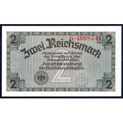 Германия, оккупация Европы 2 рейсхмарки 1939/45 год (Reichskreditkassenschein 2 Reichsmark 1939/45 year) P-R137a: UNC