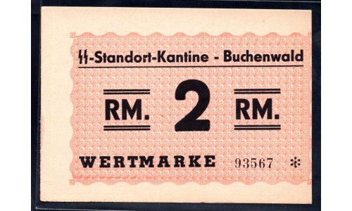 Германия, лагерные деньги 2 Рейхcмарки 1939/45 год, Бухенвальд (2 Reichsmark Lagergeld Buchenwald 1939/45 year, RAR) : UNC