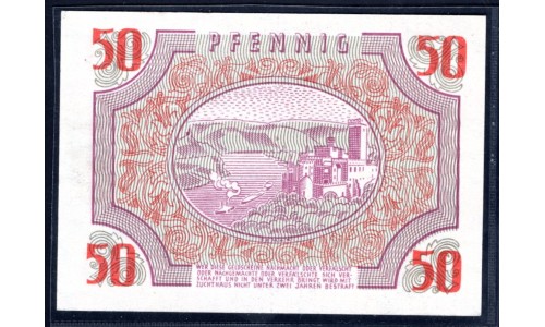 Земельные деньги, 50 пфеннингов 1947 года, Правительство земли Рейн-Пфальтц, Редкие! ( 50 pfennig 15/10/1947 year Rheinland-Pfalz, Landesregierung) Ro 214, PS 1006 :UNC
