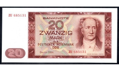 Германия, ГДР  20 марок 1964 год, серия замещения (Germany DDR 20 mark 1964 year, replacement) P 24: UNC