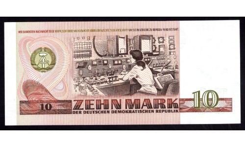 Германия, ГДР  10 марок 1975 год (Germany DDR 10 mark 1975 year) P 28b: UNC