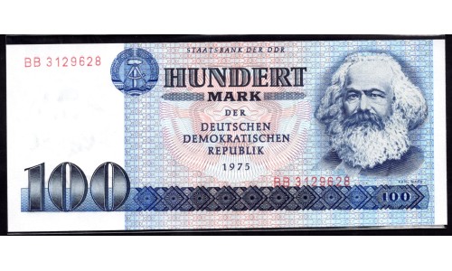 Германия, ГДР  100 марок 1975 год (Germany DDR 100 mark 1975 year) P 31a: UNC