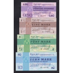 Германия, ГДР комплект валютных сертификатов от 0.5 до 500 марок 1979год (Germany, DDR FOREIGN EXCHANGE CERTIFICATES 0.5-500 Mark 1979 year) P FX1-P FX7: UNC