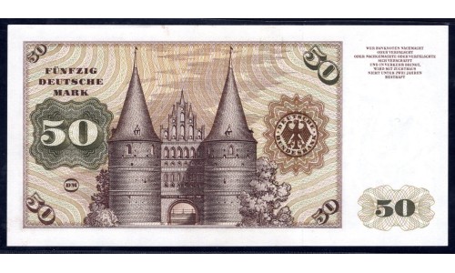 ФРГ 50 марок 1960 год (GFR 50 deutsche mark 1960 year) P 21: UNC