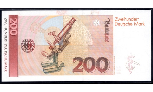  ФРГ 200 марок 1989 год (Germany, GFR 200 Mark 1989 year) P 42: UNC