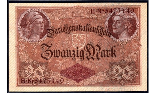 Германия 20 марок 1914 год (Germany 20 Mark 1914 year) P 48b: UNC