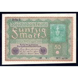Германия 50 марок 1919 год, Reihe 3 (Germany 50 Mark 1919 year, Reihe3) P 66: UNC