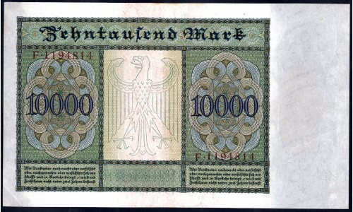 Германия 10000 марок 1922 год (Germany 10000 Mark 1922 year) P 71: UNC