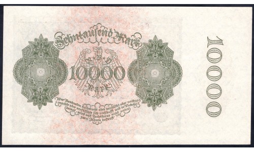 Германия 10000 марок 1922 год (Germany 10000 Mark 1922 year) P 72b: UNC