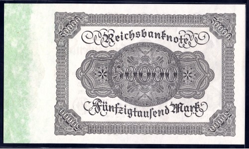 Германия 50000 марок 1922 год, 1 разновидность (Germany 50000 Mark 1922 year) P 79: UNC