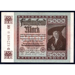 Германия 5000 марок 1922 год (Germany 5000 Mark 1922 year) P 81b: UNC