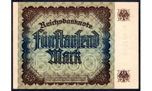 Германия 5000 марок 1922 год, 2 разновидность (Germany 5000 Mark 1922 year) P 81b: UNC