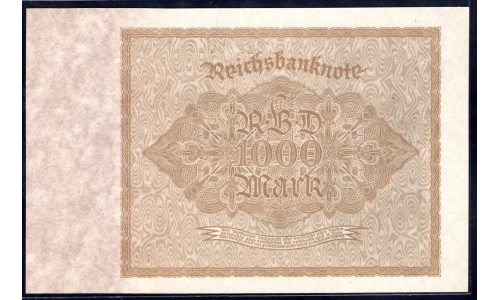 Германия 1000 марок 1922 год, 2 разновидность (Germany 5000 Mark 1922 year) P 82а: UNC
