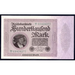 Германия 100000 марок 1923 год (Germany 100000 Mark 1923 year) P 83а: UNC