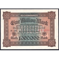 Германия 1000000 марок 1923 год, 3 разновидность (Germany 1000000 Mark 1923 year) P 86: UNC