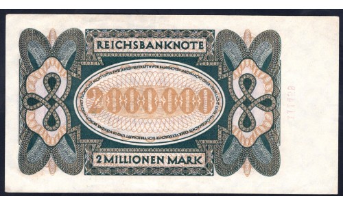 Германия 2000000 марок 1923 год (Germany 2000000 Mark 1923 year) P 89а: аUNC
