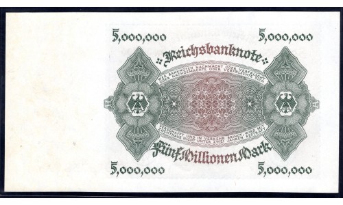 Германия 5000000 марок 1923 год, 1 (Germany 5000000 Mark 1923 year) P 90: UNC