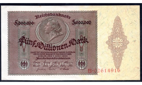 Германия 5000000 марок 1923 год, 3 (Germany 5000000 Mark 1923 year) P 90: UNC-