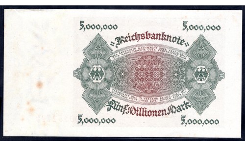 Германия 5000000 марок 1923 год, 4 (Germany 5000000 Mark 1923 year) P 90: UNC-