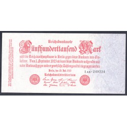 Германия 500000 марок 1923 год, 2 вариант (Germany 500000 Mark 1923 year) P 92: UNC-