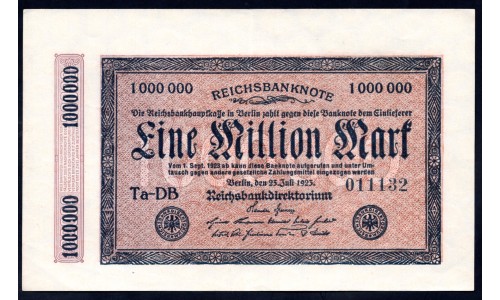 Германия 1000000 марок 1923 год, 1 вариант (Germany 1000000 Mark 1923 year) P 93: UNC