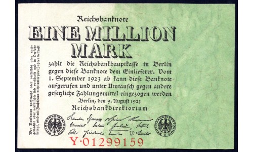 Германия 1000000 марок 1923 год (Germany 1000000 Mark 1923 year) P 101: UNC