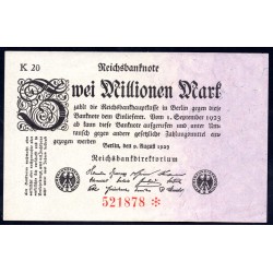 Германия 2000000 марок 1923 год, 3 вариант (Germany 2000000 Mark 1923 year) P 103: UNC