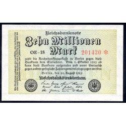 Германия 10000000 марок 1923 год, 2 вариант (Germany 10000000 Mark 1923 year) P 106a: UNC