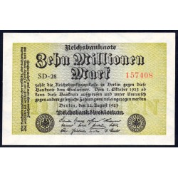 Германия 10000000 марок 1923 год, 1 вариант (Germany 10000000 Mark 1923 year) P 106a: UNC