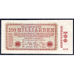 Германия 100 миллиардов марок 1923 год, вариант 1 (Germany 100 milliarden Mark 1923 year) P 133: UNC
