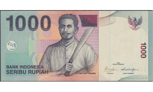 Индонезия 1000 рупий 2000 (2009) г. (Indonesia 1000 rupiah 2000 (2009) year) P141j:UNC