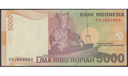 Индонезия 5000 рупий 2001 (2009) г. (Indonesia 5000 rupiah 2001 (2009) year) P142i:UNC