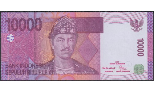 Индонезия 10000 рупий 2005 г. (Indonesia 10000 rupiah 2005 year) P143a:UNC