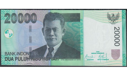 Индонезия 20000 рупий 2009 г. (Indonesia 20000 rupiah 2009 year) P144f:UNC