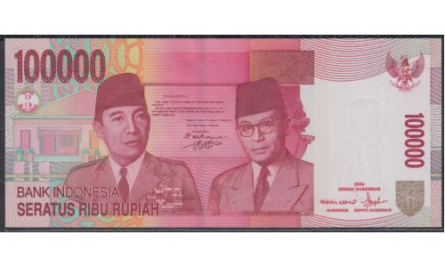 Индонезия 100000 рупий 2004 г. (Indonesia 100000 rupiah 2004 year) P146a:UNC