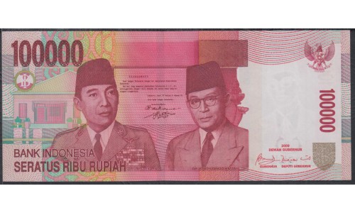 Индонезия 100000 рупий 2009 г. (Indonesia 100000 rupiah 2009 year) P146f2:UNC