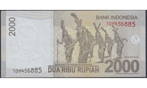 Индонезия 2000 рупий 2014 г. (Indonesia 2000 rupiah 2014 year) P148f:UNC