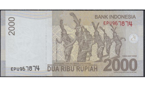 Индонезия 2000 рупий 2015 г. (Indonesia 2000 rupiah 2015 year) P148g:UNC