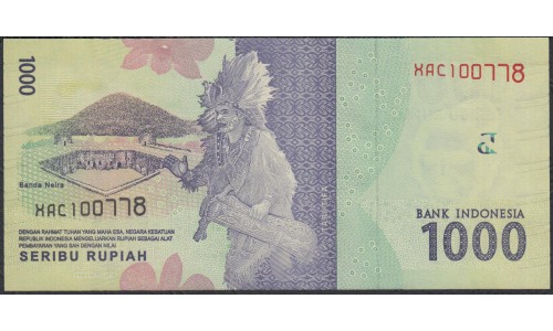 Индонезия 1000 рупий 2016 (2018) г. (Indonesia 1000 rupiah 2016 (2018) year) P154c:UNC