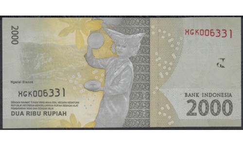 Индонезия 2000 рупий 2016 (2018) г. (Indonesia 2000 rupiah 2016 (2018) year) P155c:UNC