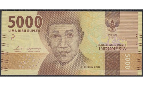 Индонезия 5000 рупий 2016 г. (Indonesia 5000 rupiah 2016 year) P156a:UNC
