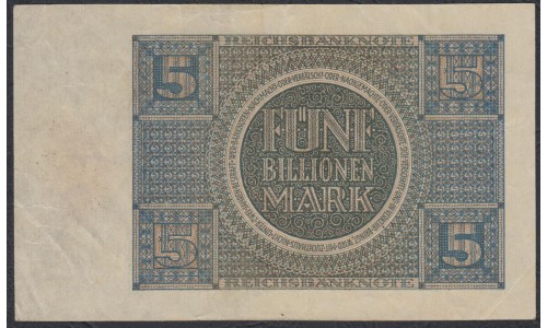 Германия 5 триллионов марок 1924 год, редкие (Germany 5 Billionen Mark 1924 year) P 141: XF