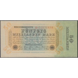 Германия 50 миллиардов марок 1923 год (Germany 50 milliarden Mark 1923 year) P 119 а: UNC