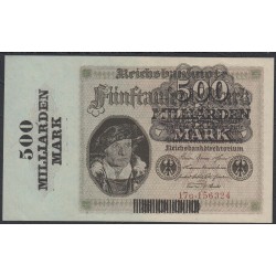 Германия 500 миллиардов марок 1923 год (Germany 500 milliarden mark 1923 year)  P 124 a: UNC