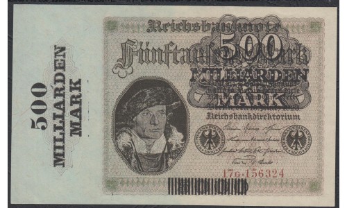Германия 500 миллиардов марок 1923 год (Germany 500 milliarden mark 1923 year)  P 124 a: UNC