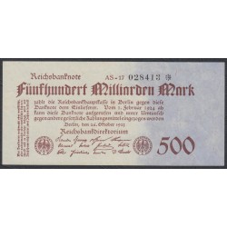 Германия 500 миллиардов марок 1923 год, 1 вариант (Germany 500 milliarden mark 1923 year)  P 127 b: UNC