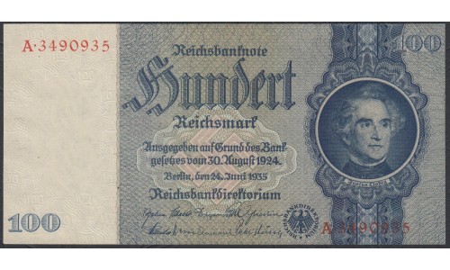 Германия 100 марок 1935 год (Germany 100 Mark 1935 year) P 183b: UNC