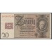Германия 20 марок 1948 год, зона Советских войск, с красным шрифтом (Germany 20 Mark 1948 year, Soviet Occupation) P 5b: UNC