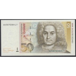  ФРГ 50 марок 1989 год, без грейда (Germany, GFR 50 Mark 1989 year) P 40a: UNC