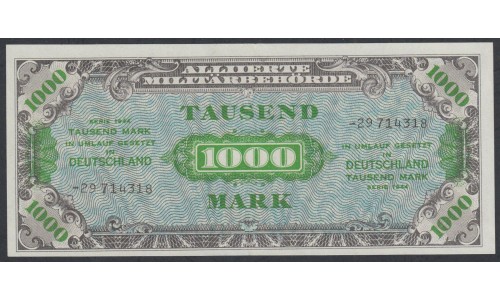 Германия 1000 марок 1944 год (Germany 1000 Mark 1944 year) P 198b: UNC
